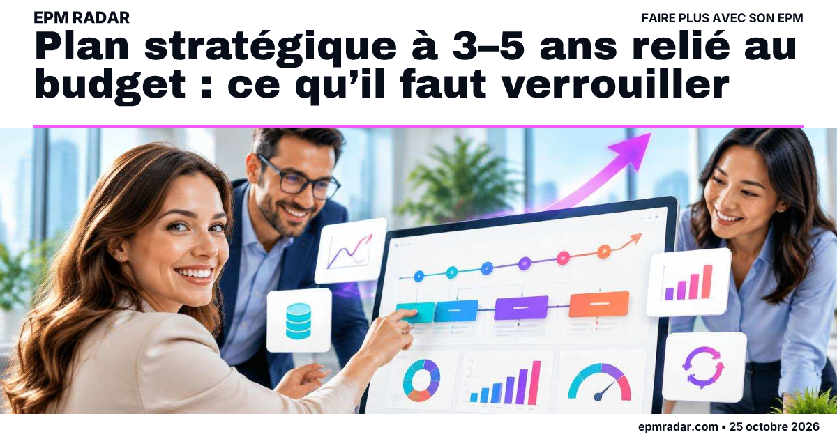Plan stratégique à 3–5 ans relié au budget : ce qu’il faut verrouiller