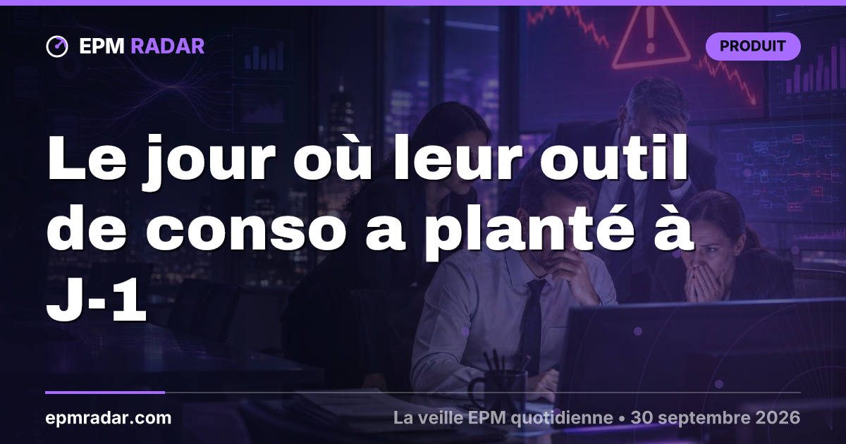 Le jour où leur outil de conso a planté à J-1